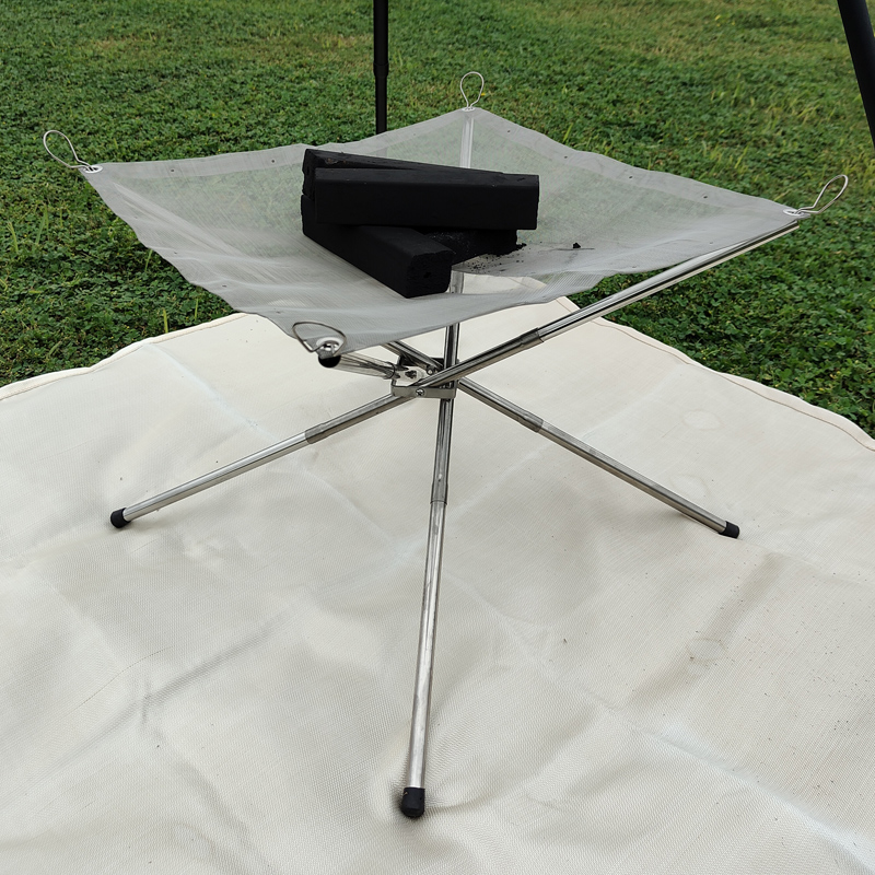 Outdoor Furniture Metal - 1pc Foldable Portable Steel Mesh, Camping