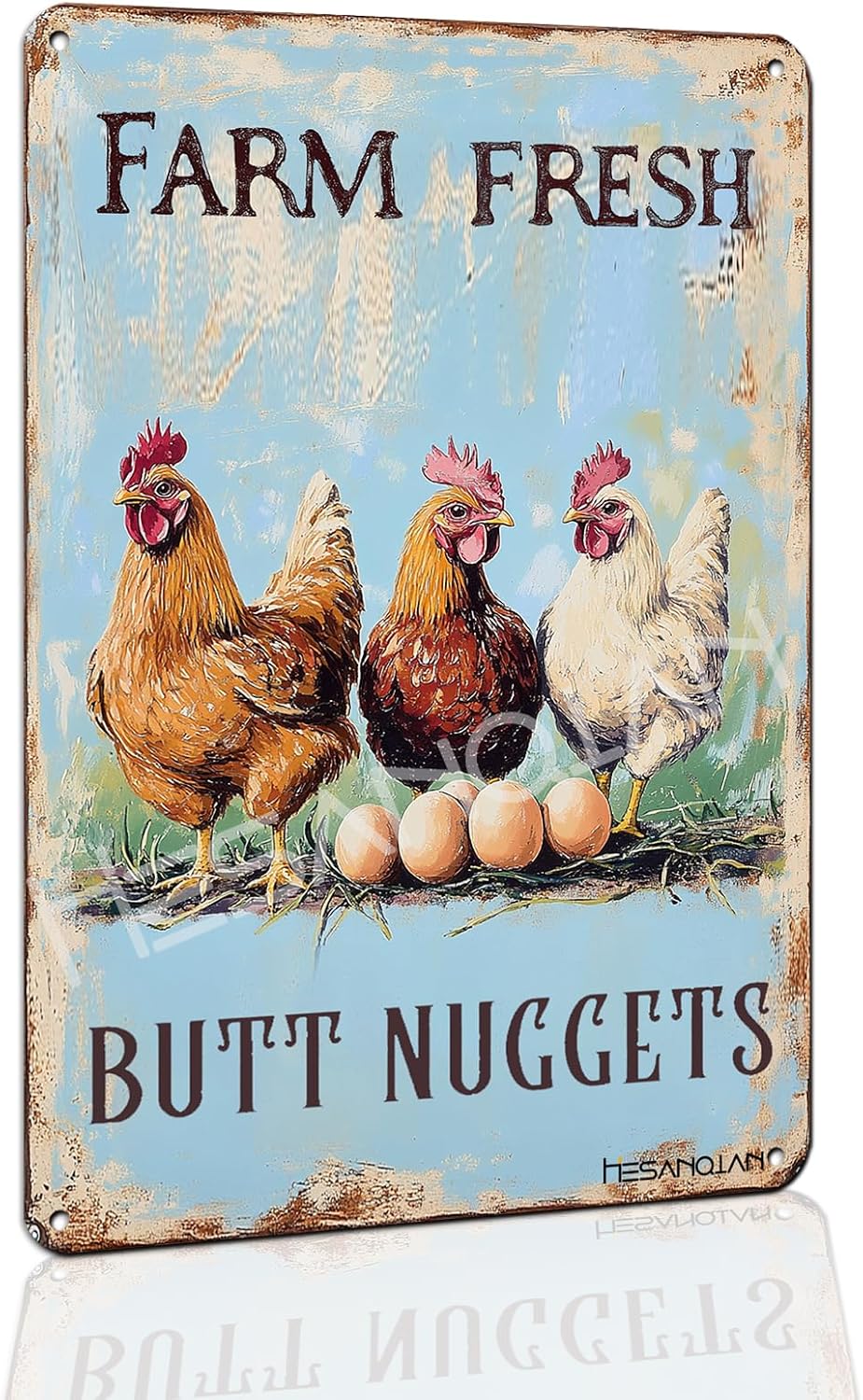 Funny Chicken Coop Metal Tin S - Outdoor Furniture Metal recension och pris