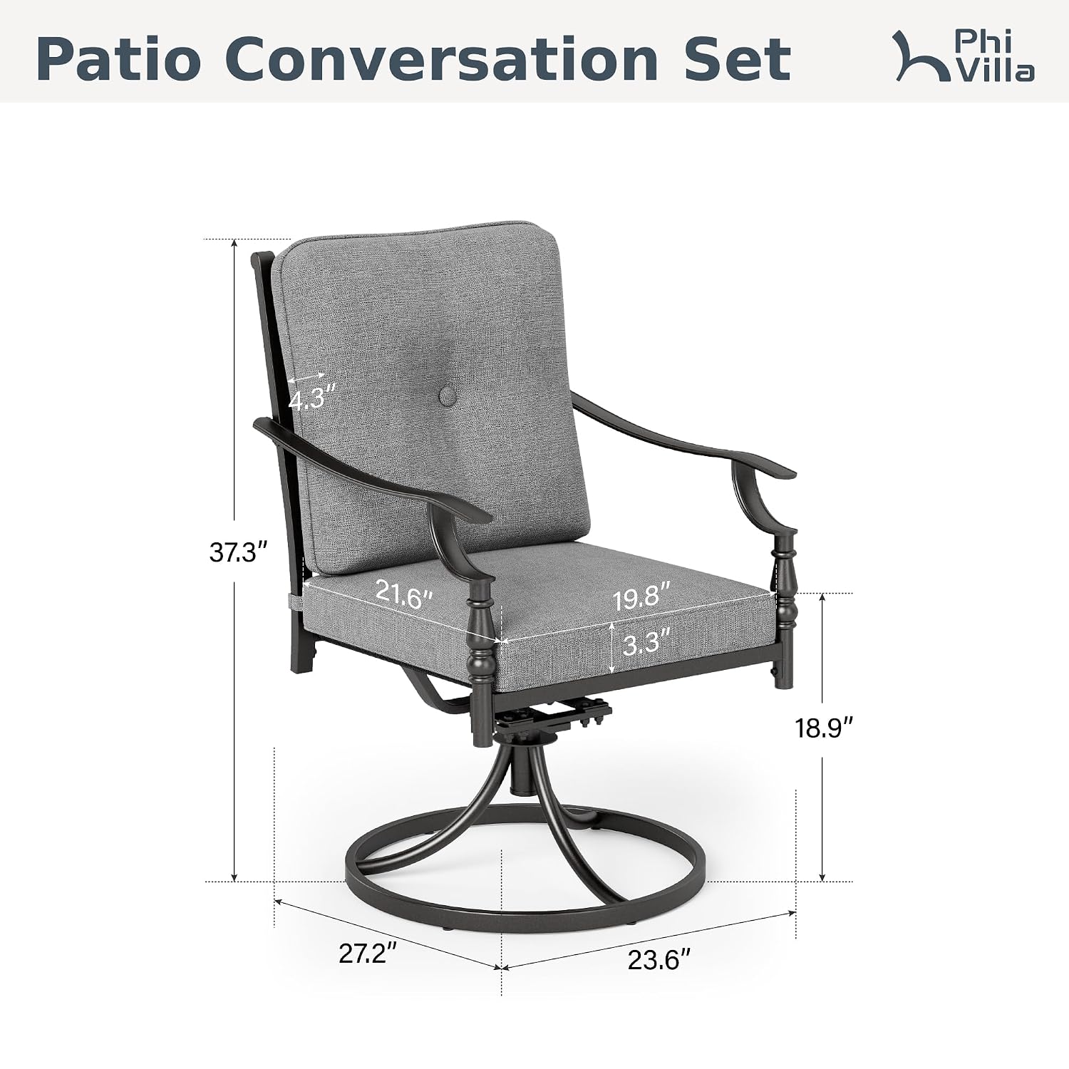 Swivel Patio Chairs 2PCS, Meta - Outdoor Furniture Metal Chairs recension och pris
