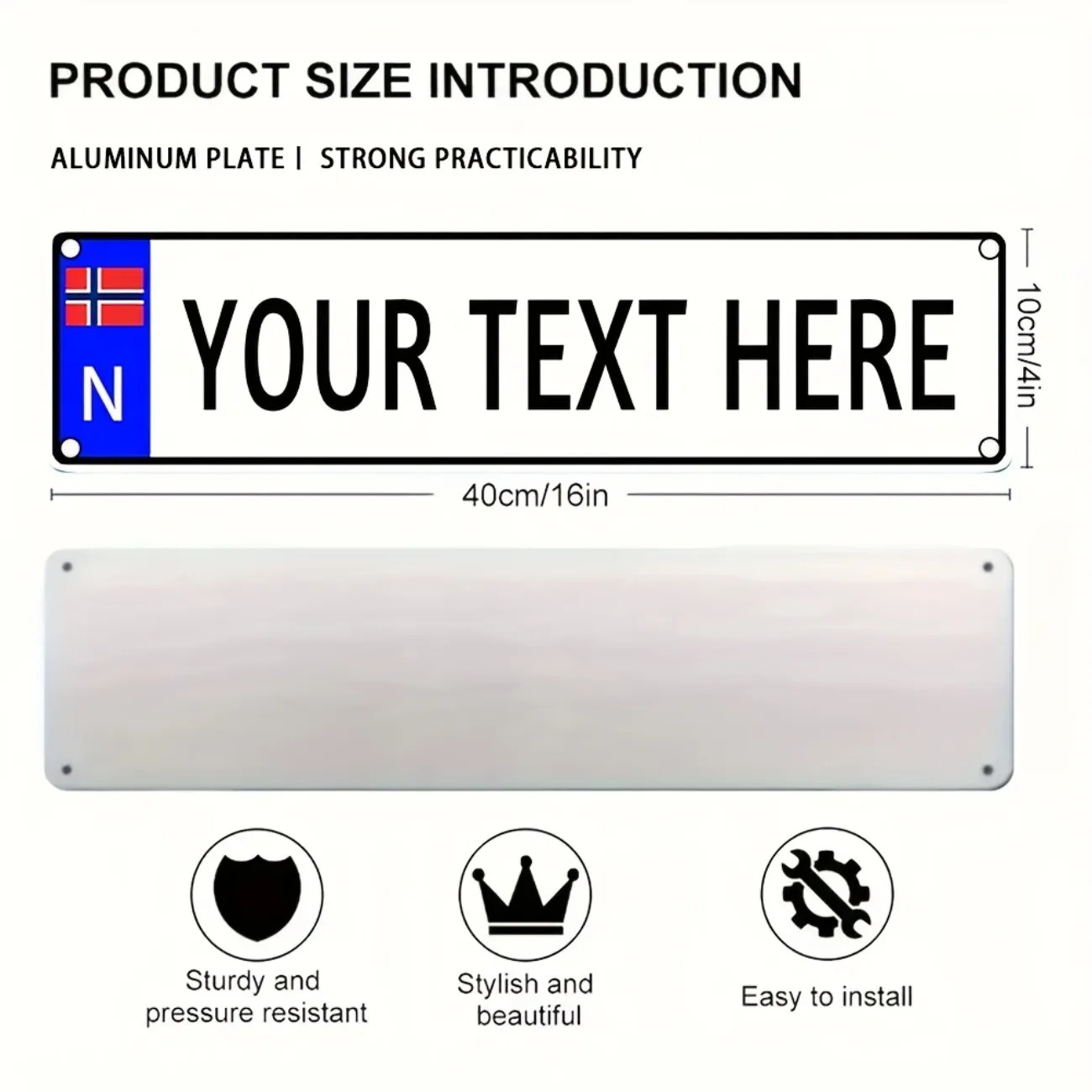 Custom Text Norwegian Vintage  - Outdoor Furniture Metal recension och pris