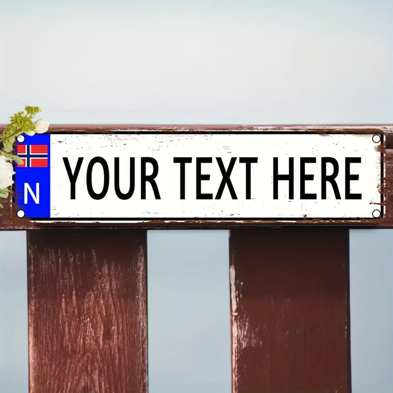 Custom Text Norwegian Vintage  - Outdoor Furniture Metal recension och pris