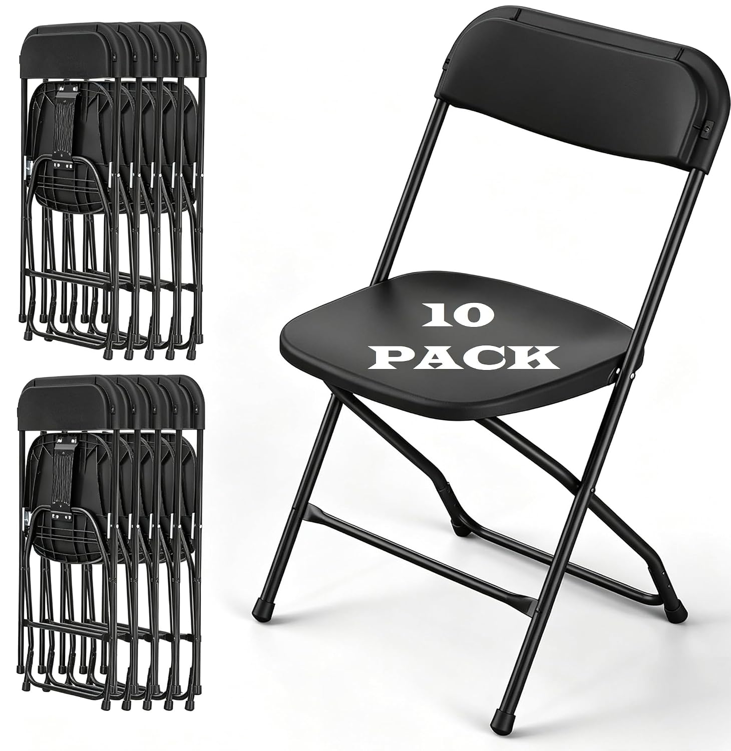 Black Folding Chair Metal Fram - Outdoor Furniture Metal Chairs recension och pris