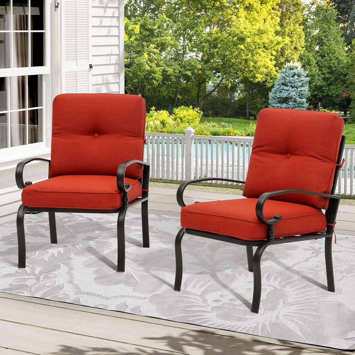 Red Outdoor Metal Bistro Chair - Outdoor Furniture Metal Chairs recension och pris