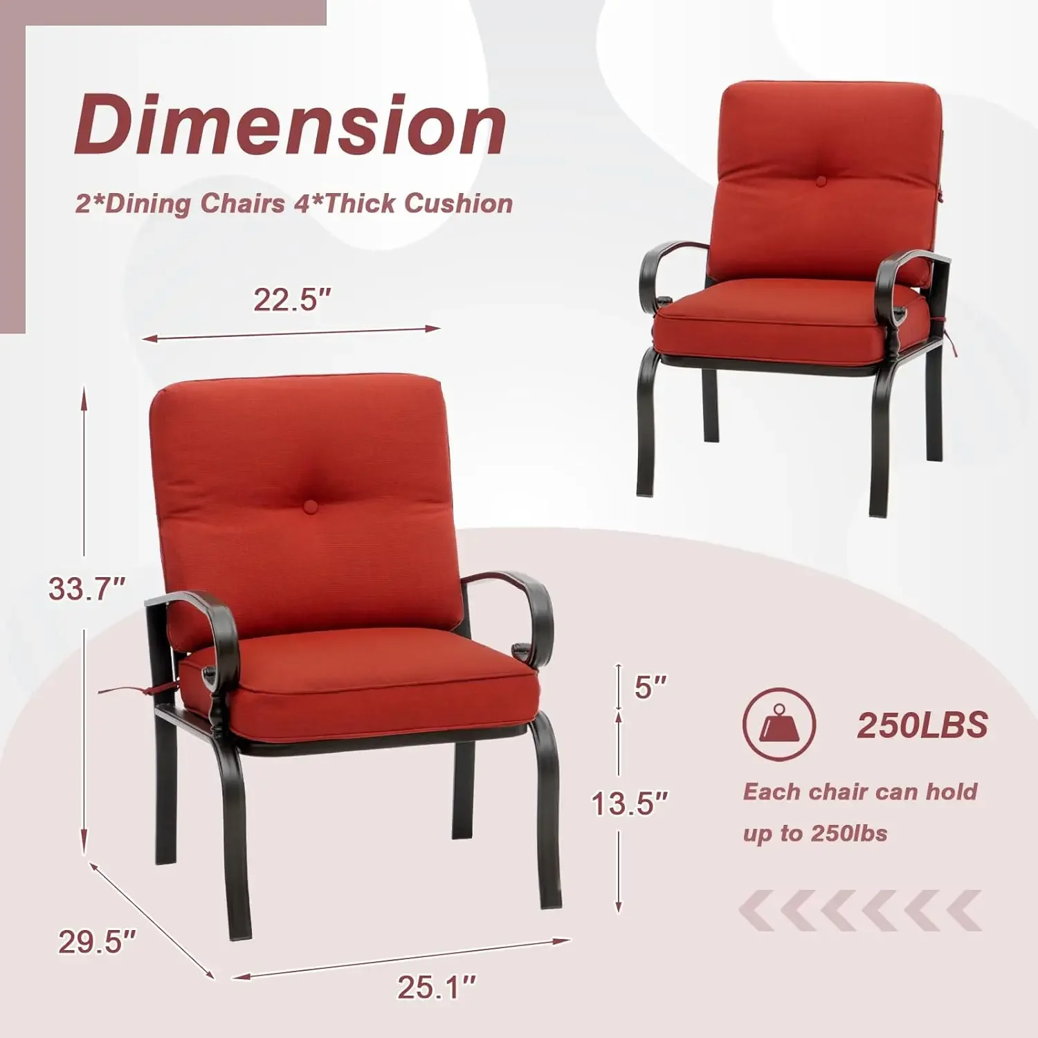 Red Outdoor Metal Bistro Chair - Outdoor Furniture Metal Chairs recension och pris