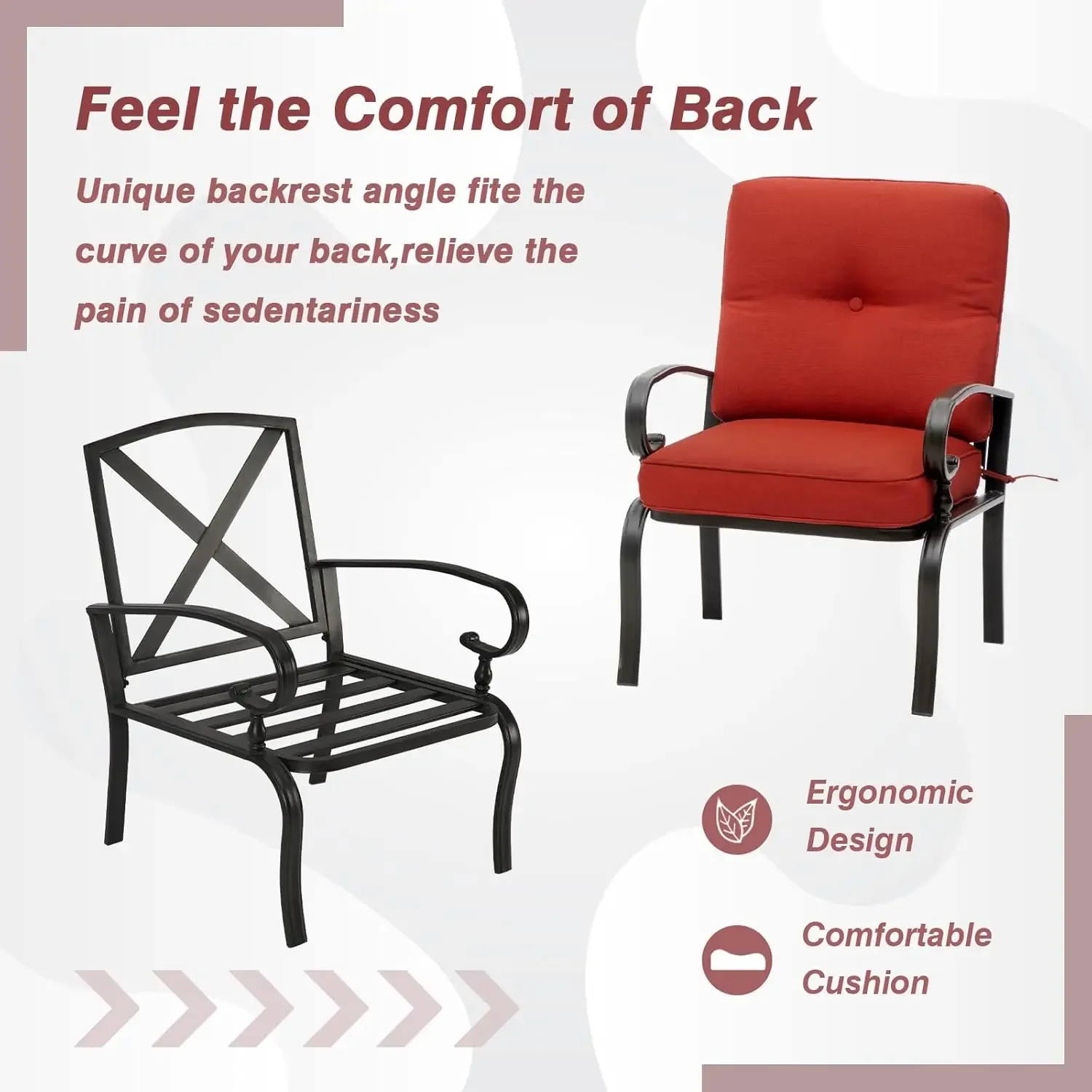 Red Outdoor Metal Bistro Chair - Outdoor Furniture Metal Chairs recension och pris
